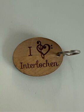 I Heart Interlochen Wooden Keychain